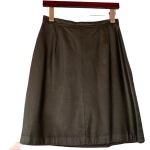 Vintage Nordstrom Leather Skirt Black BP Brass Plum Small Short Pencil